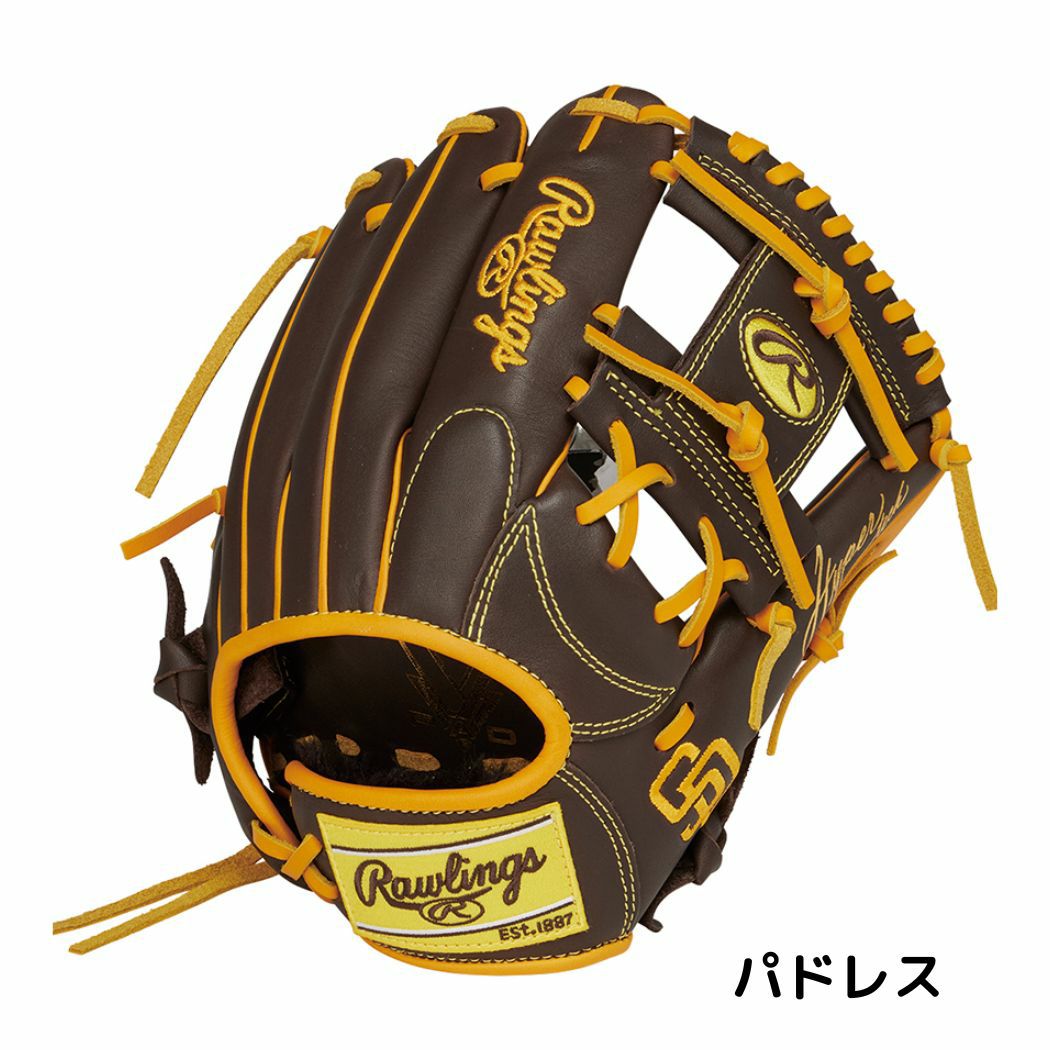 Rawlings Hyper tech 軟式グローブ 黒/黄 ローリングス ハイパーテックシリーズ MLBチーム 少年軟式用グラブ