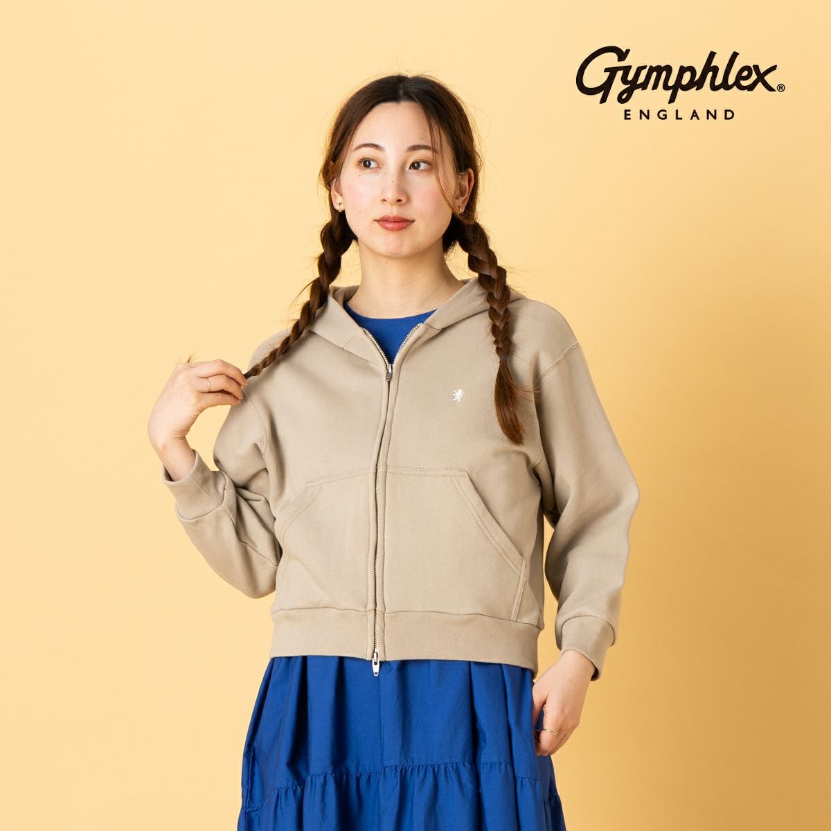 ジムフレックス コットンフリース ジップパーカー レディース GYMPHLEX