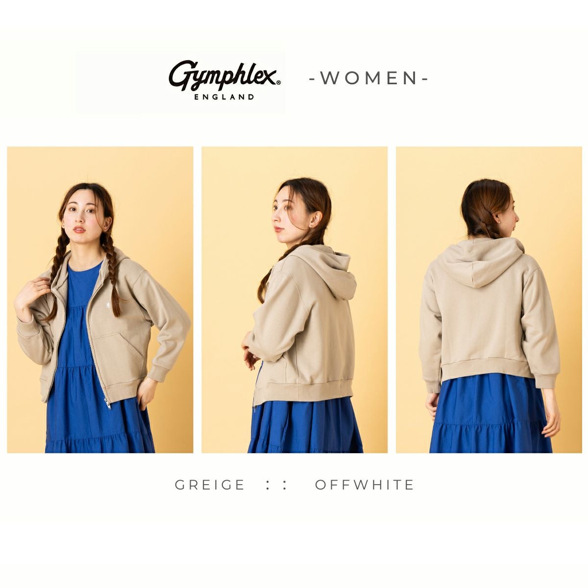 新品タグ付き　Gymphlex レディースコットンフリース ジップパーカー ジムフレックス コットンフリース ジップパーカー レディース GYMPHLEX