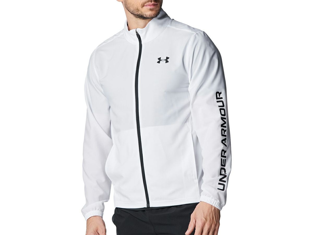 Under Armour フルジップジャケット ホワイト FITTED 切り替え フルジップ ジャケット ARMOUR KNIT HYBRID FZ (UNDER