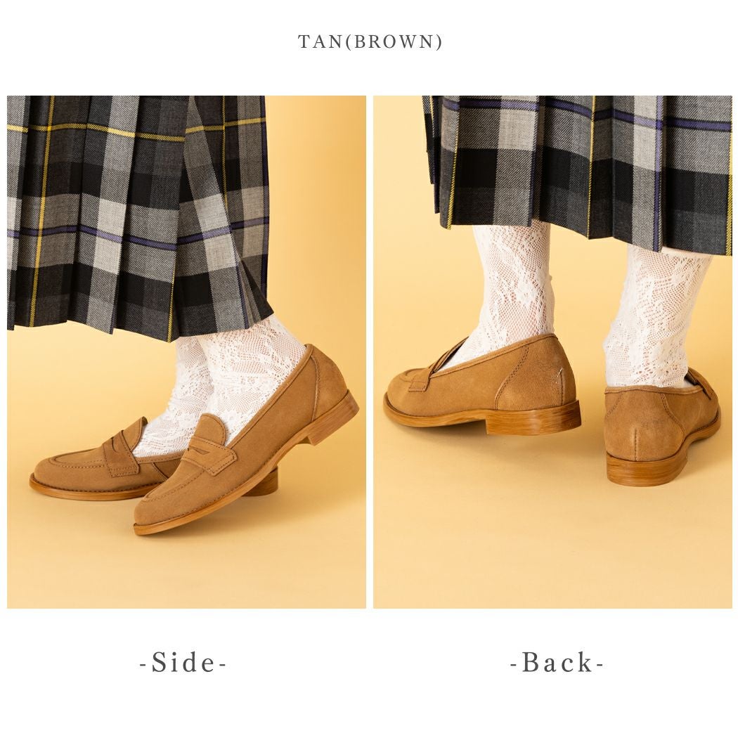 エネス ENESS スエードコインローファー レディース 革靴 ローヒール