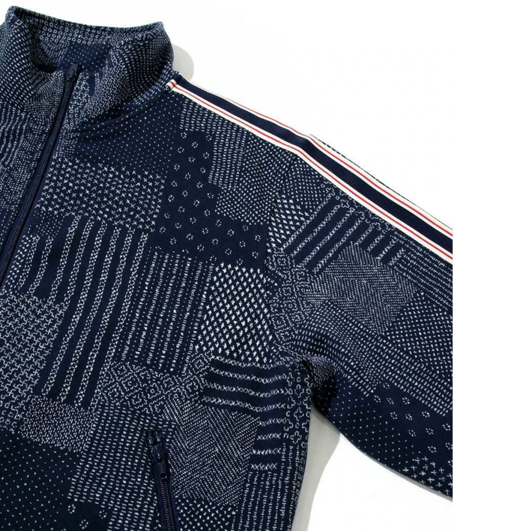 アオゾラ 刺し子カット JQトラックジャケット ジップアップジャケット