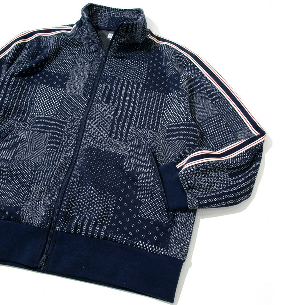 アオゾラ 刺し子カット JQトラックジャケット ジップアップジャケット