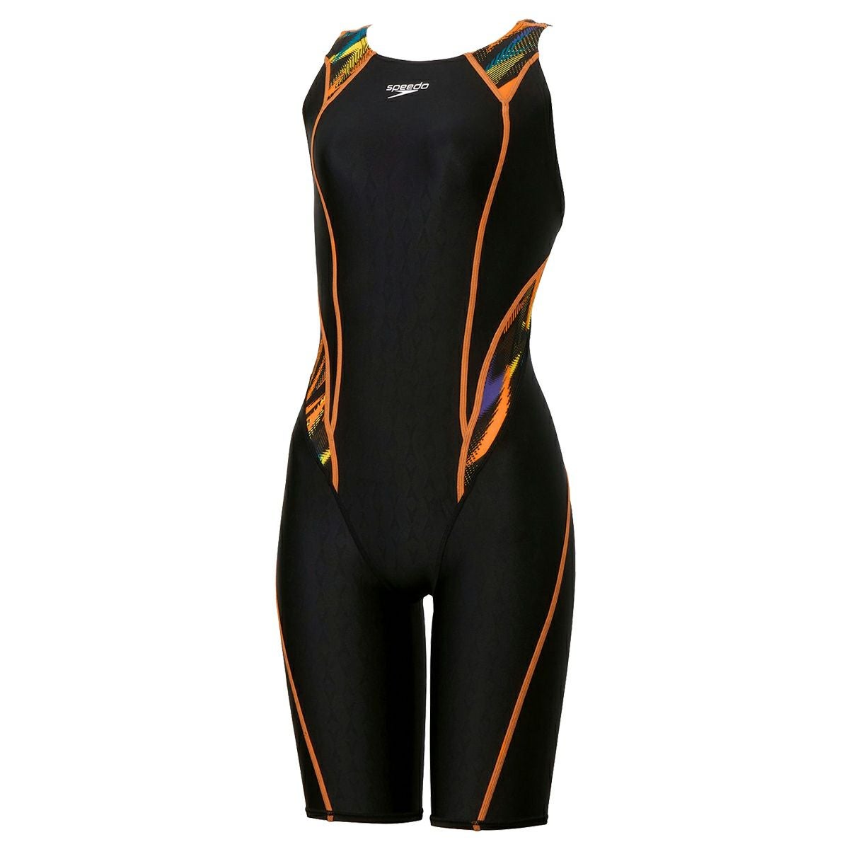 Speedo 競泳水着 Mサイズ 黒/オレンジ スピード speedo FLEX Σχ Mini Openback Kneeskin フレックスシグマ