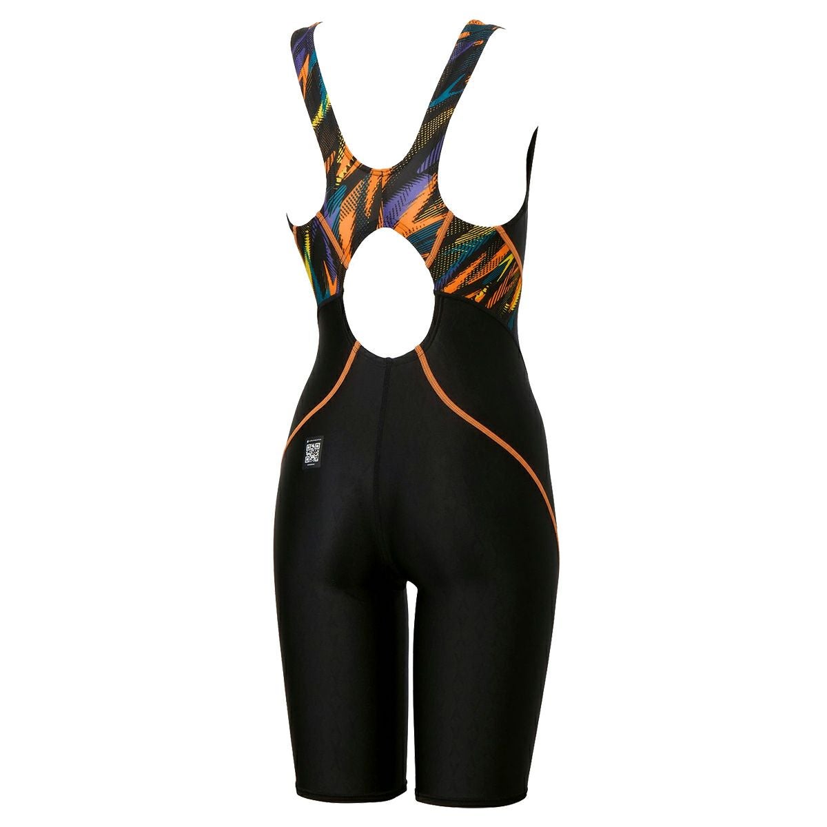 Speedo 競泳水着 Mサイズ 黒/オレンジ スピード speedo FLEX Σχ Mini Openback Kneeskin フレックスシグマ