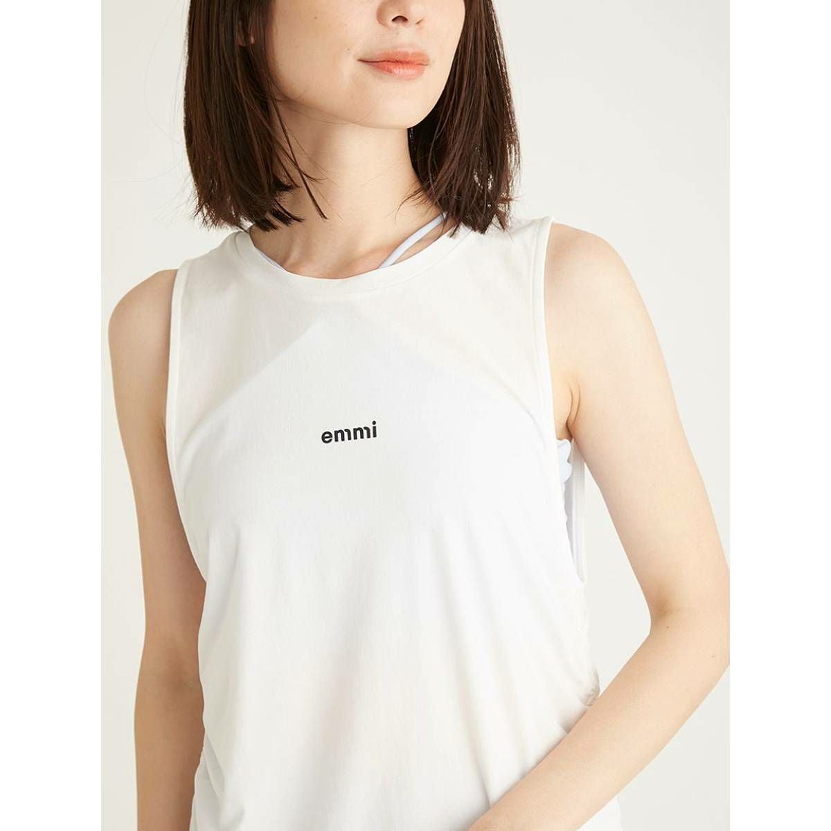 emmi サイドドロストタンク ホワイト エミ emmi emmi atelier eco サイドドロストタンクトップ レディース