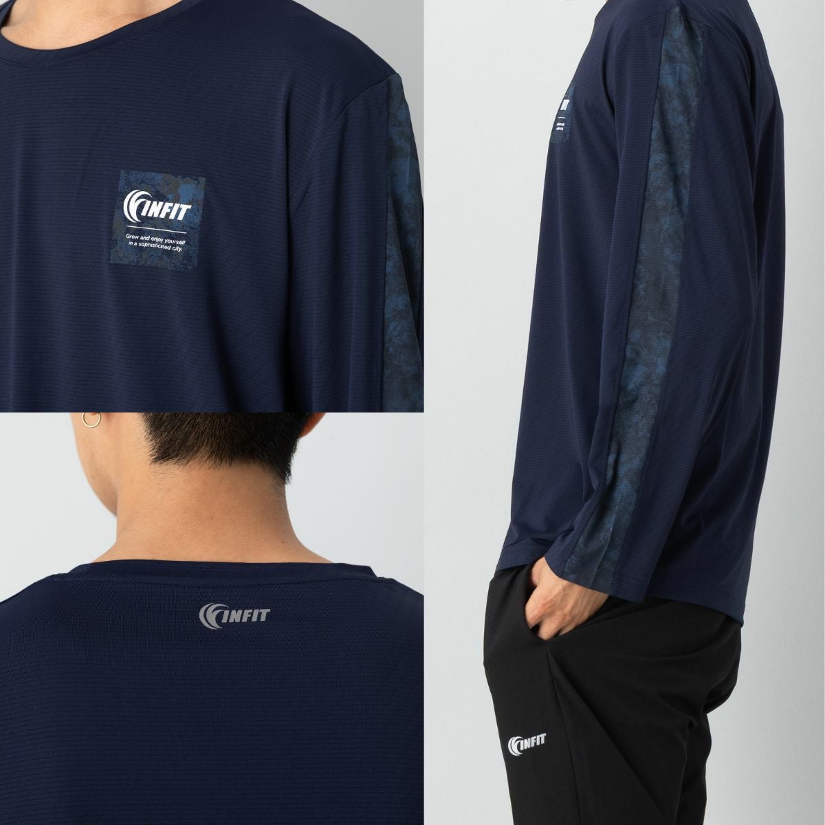 インフィット ライトウェイトテックグラフィックロングスリーブTシャツ