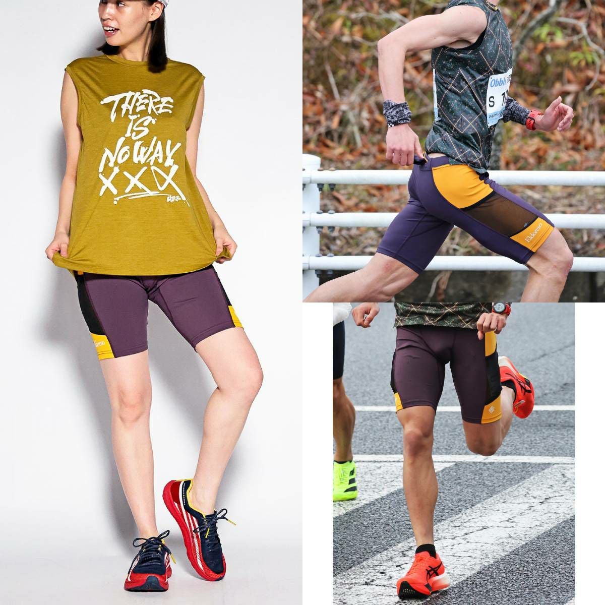 美品！エルドレッソ　ランニングハーフタイツ　Sサイズ（レディース） ELDORESO（エルドレッソ） ELDORESO Middle Spats メンズ レディース