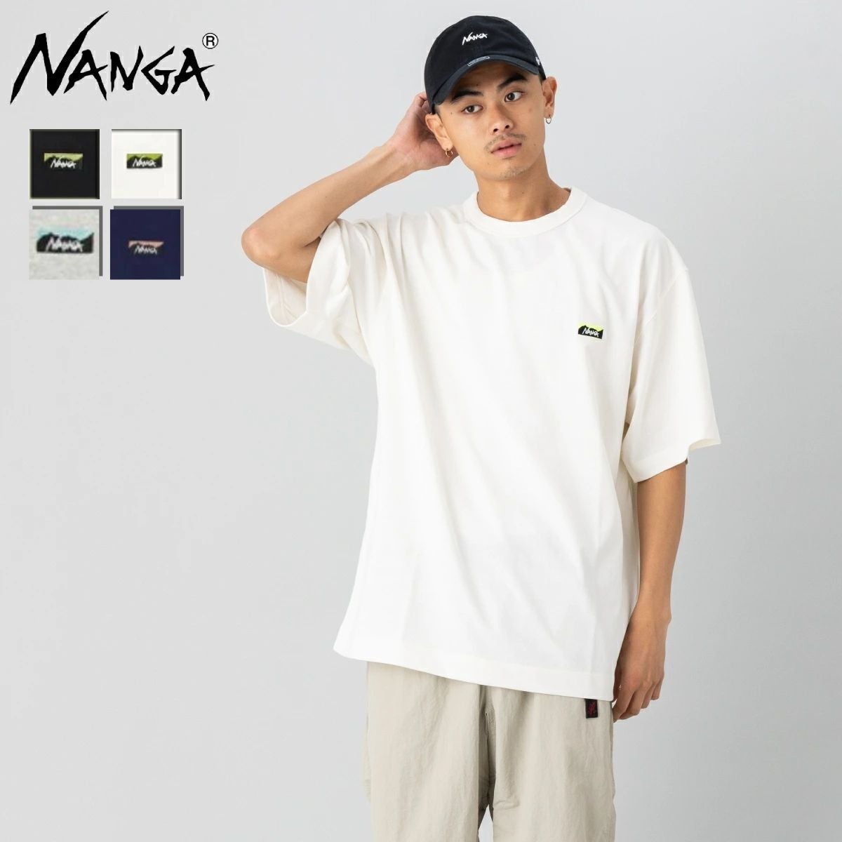 エンノイ　Tシャツ ナンガ エコハイブリッド ボックスロゴ エンブロイダリー ティー NANGA
