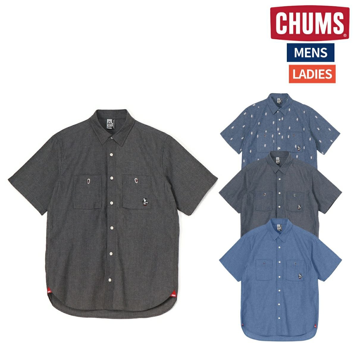 チャムス ヤーンダイドシャンブレーショートスリーブシャツ CHUMS Yarn