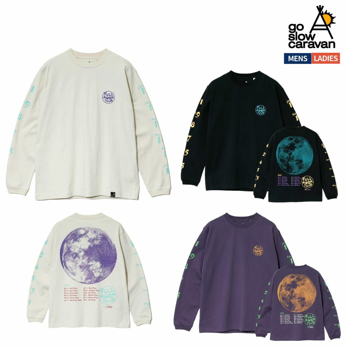 ゴースローキャラバン USA/C フルムーンツアー ロングスリーブTシャツ
