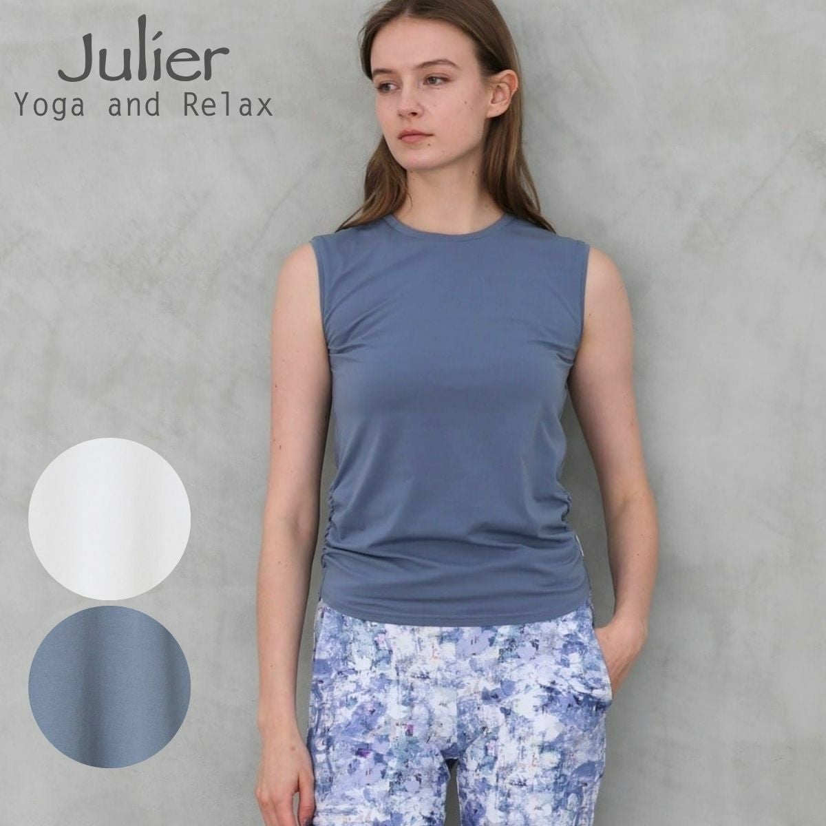 ジュリエ Julier MistLeafプリントショートトップス パット付き