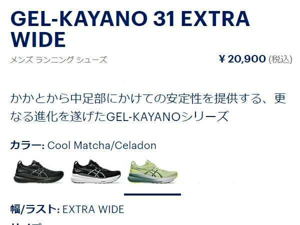 アシックス ゲルカヤノ31 エクストラワイド メンズ asics GEL-KAYANO