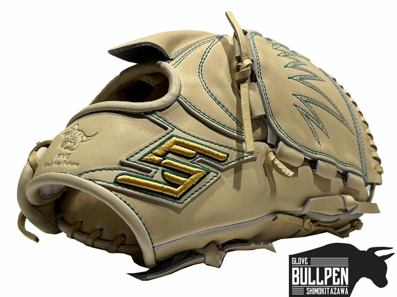 ファイブFIVE専用グラブ袋付きマリオオリジナル硬式投手用グラブF101高校野球対応キャメル野球硬式グローブ投手用マリオオリジナルマリオリ高校野球対応MOGKF-F101