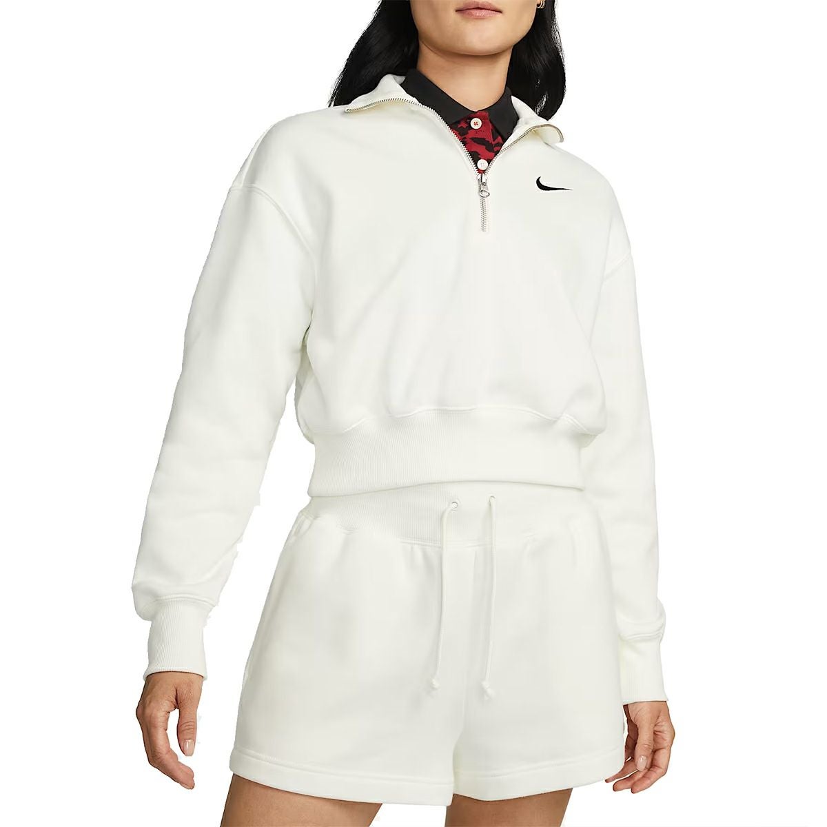 ナイキ オーバーサイズド 1/2ジップ クロップ フリース スウェットシャツ NIKE - ナイキ オーバーサイズド 1/2ジップ クロップ フリース