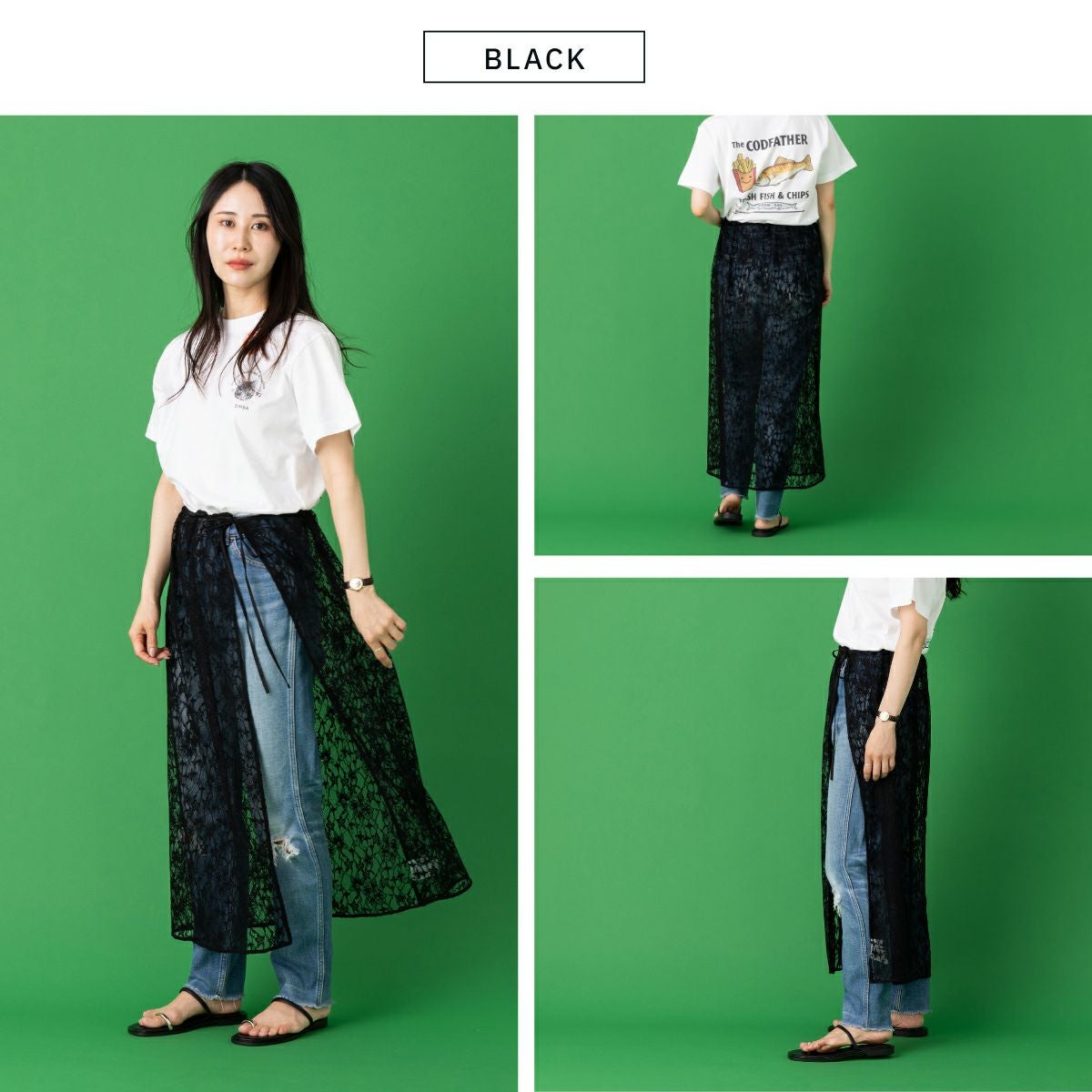 エリサ ノヴェリ レースラップスカート Elisa Novelli Lace Wrap Skirt