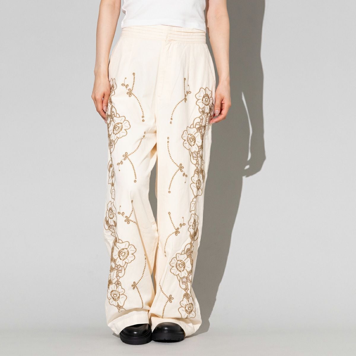 サラマリカ コットンツイルカットワークワイドパンツ レディース Sara