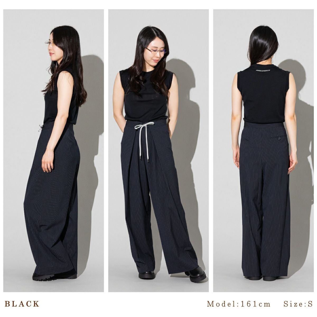 ジョンスメドレー JSロゴインターシャ ノースリーブニットトップ 30