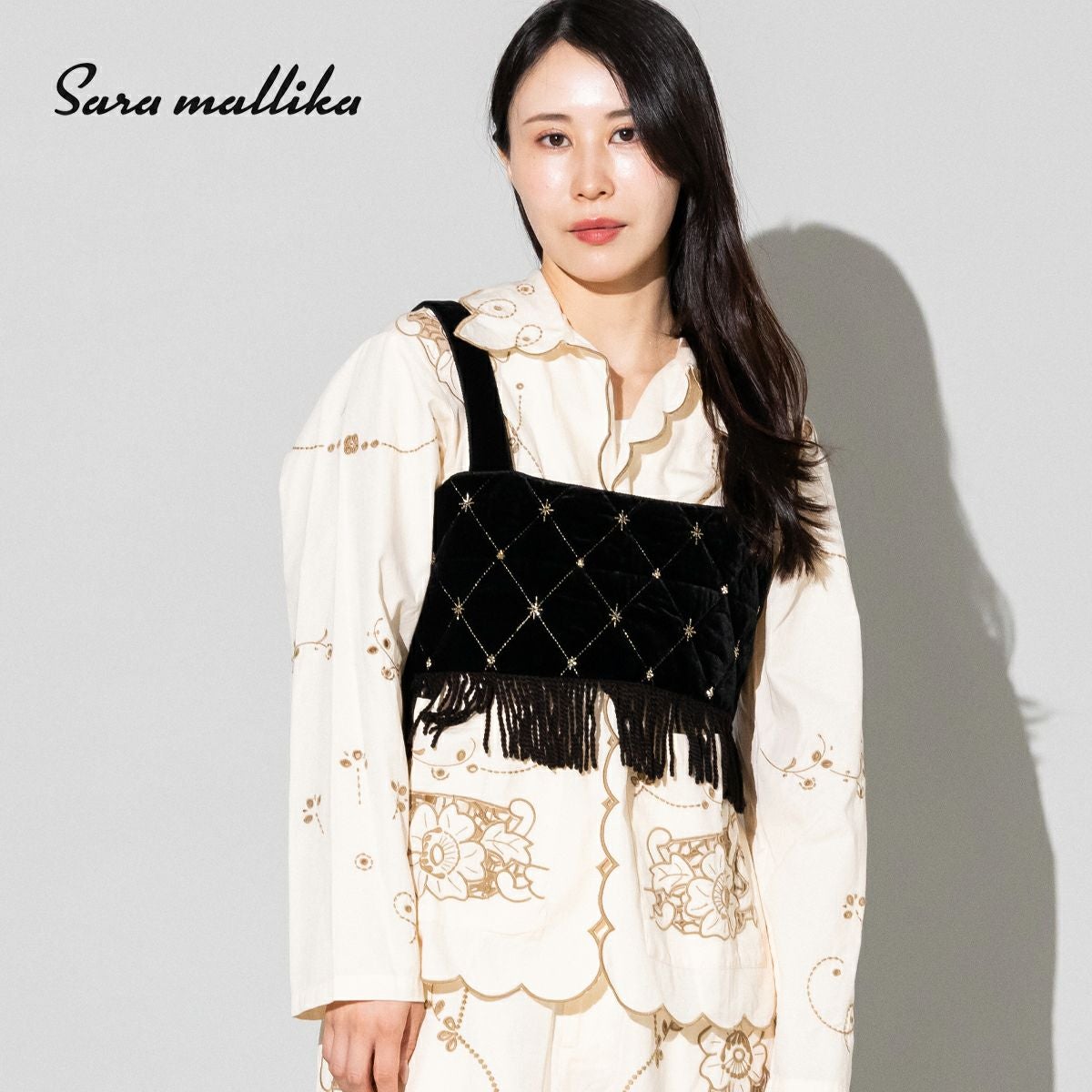 サラマリカ ベルベットビーズエンブロイダリービスチェ レディース