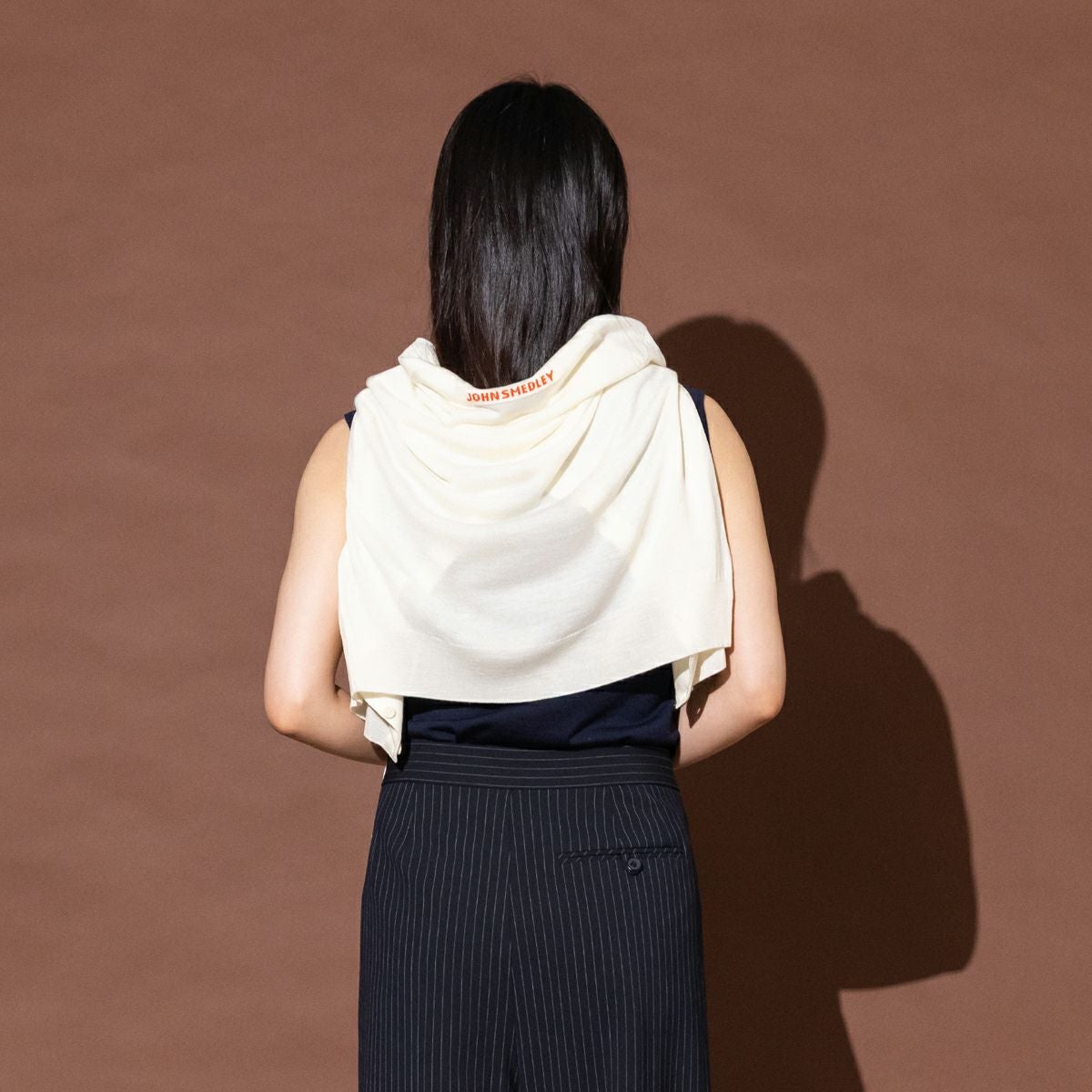 ジョンスメドレー JSロゴインターシャ 長袖ニットカーディガン JOHN
