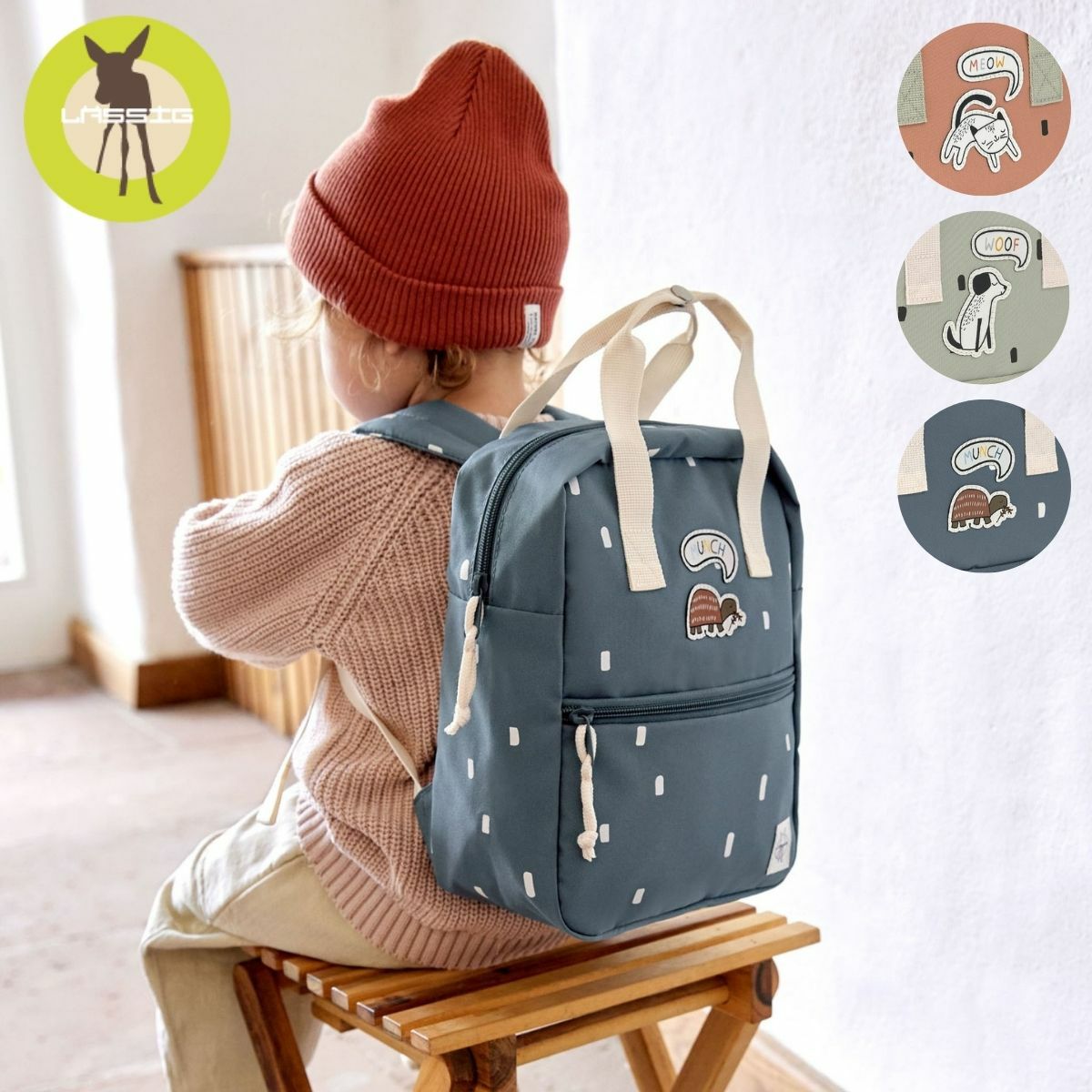レッシグ Lassig Mini Square Backpack Happy Prints キッズ リュック