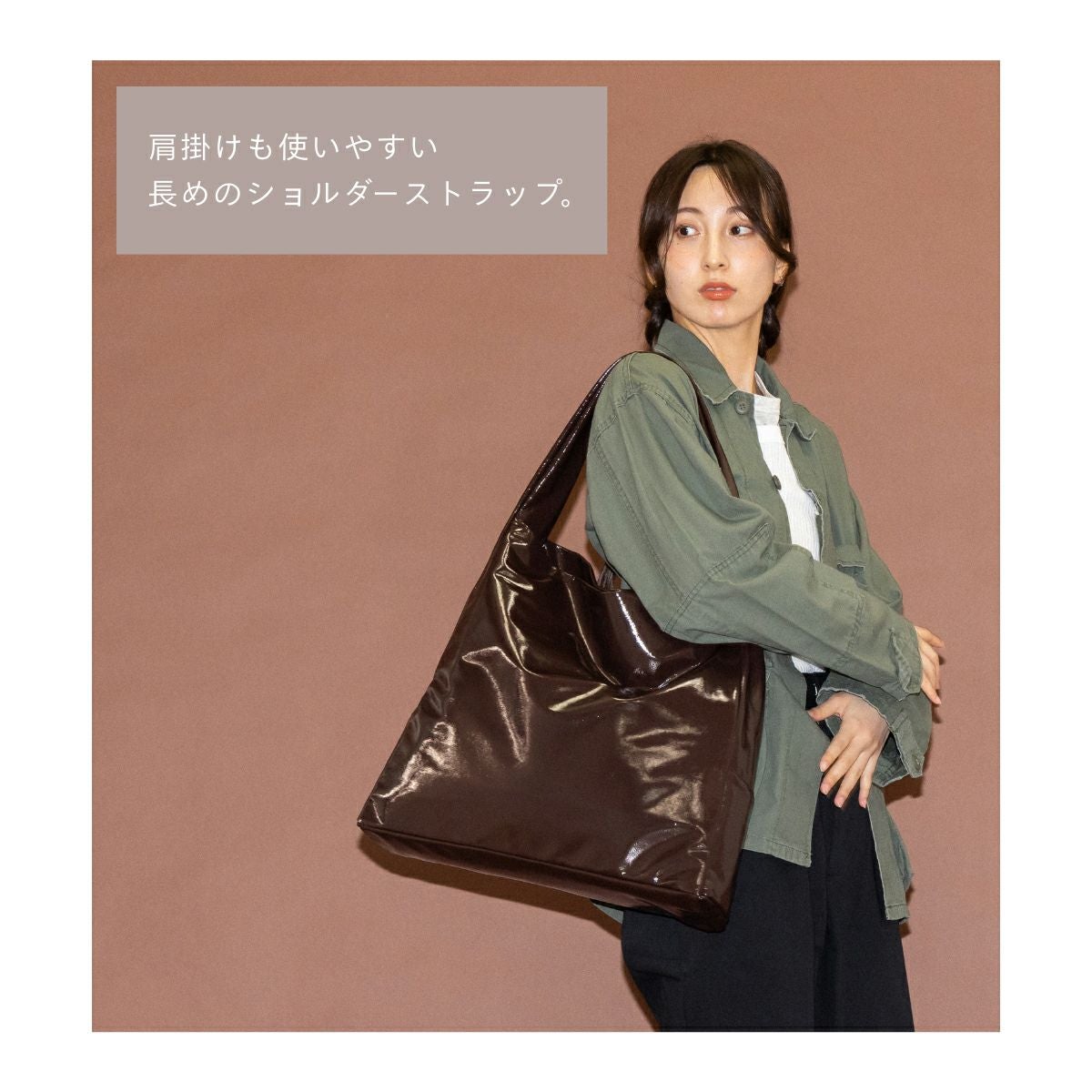 アコック ACOC Research Bag バッグ ショルダーバッグ 茶色 ACOC (アコック) | Glossy Halfmoon Cross Bag (camel) | ハーフムーン