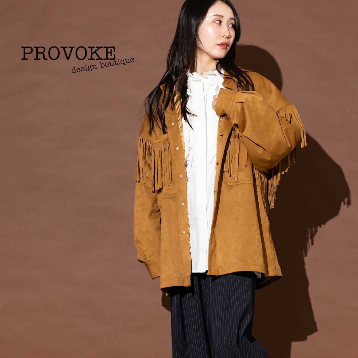 プロヴォーク ベロアタッチフリンジジャケット PROVOKE velor tuch