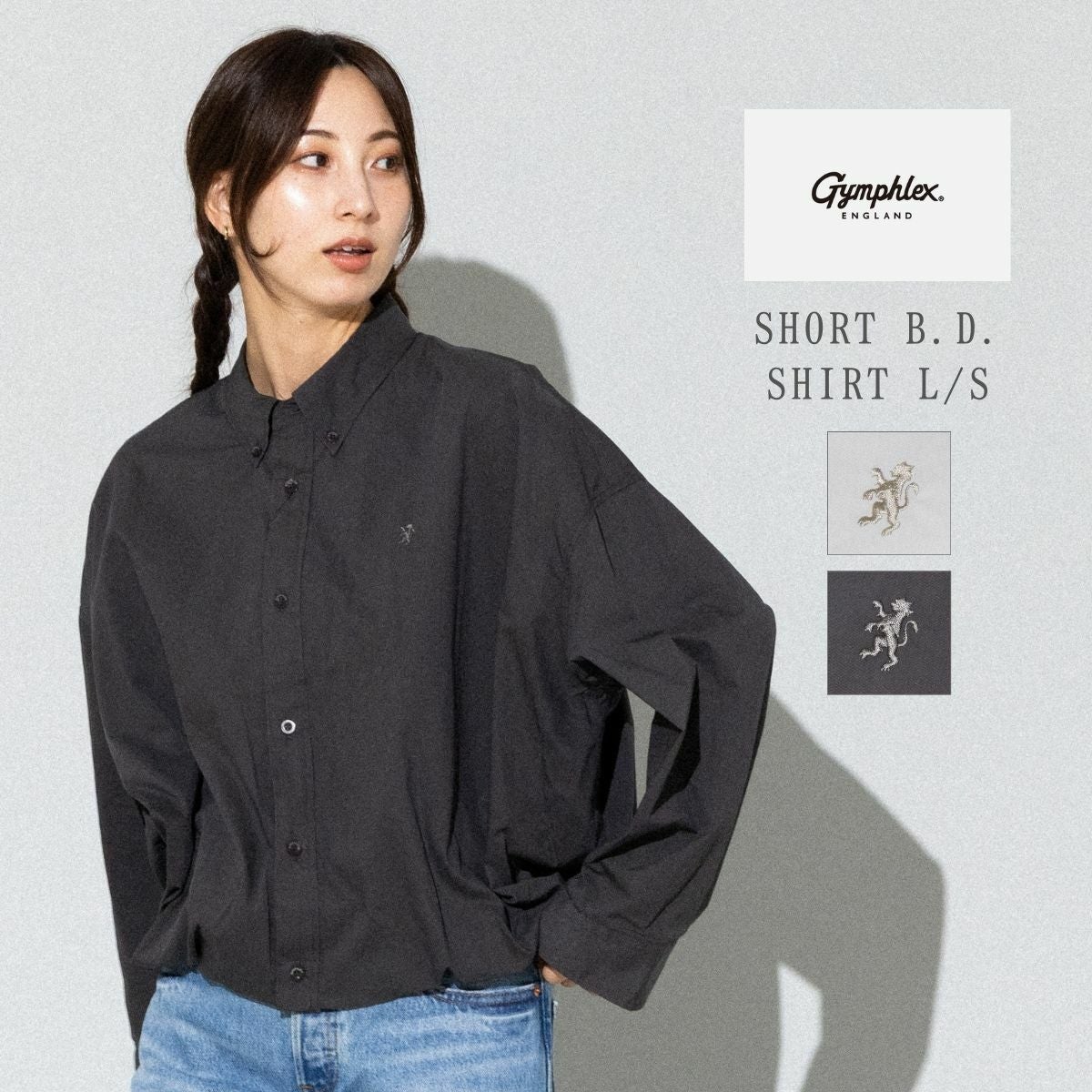 ジムフレックス GYMPHLEX タイプライター ショートボタンダウンシャツ