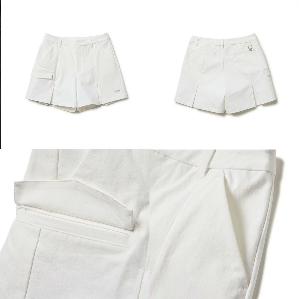 ニューエラ　プリーツショートパンツ 　オフホワイト　Mサイズ ニューエラ NEW ERA GFW PLEATS SHORT PANTS プリーツ ショートパンツ