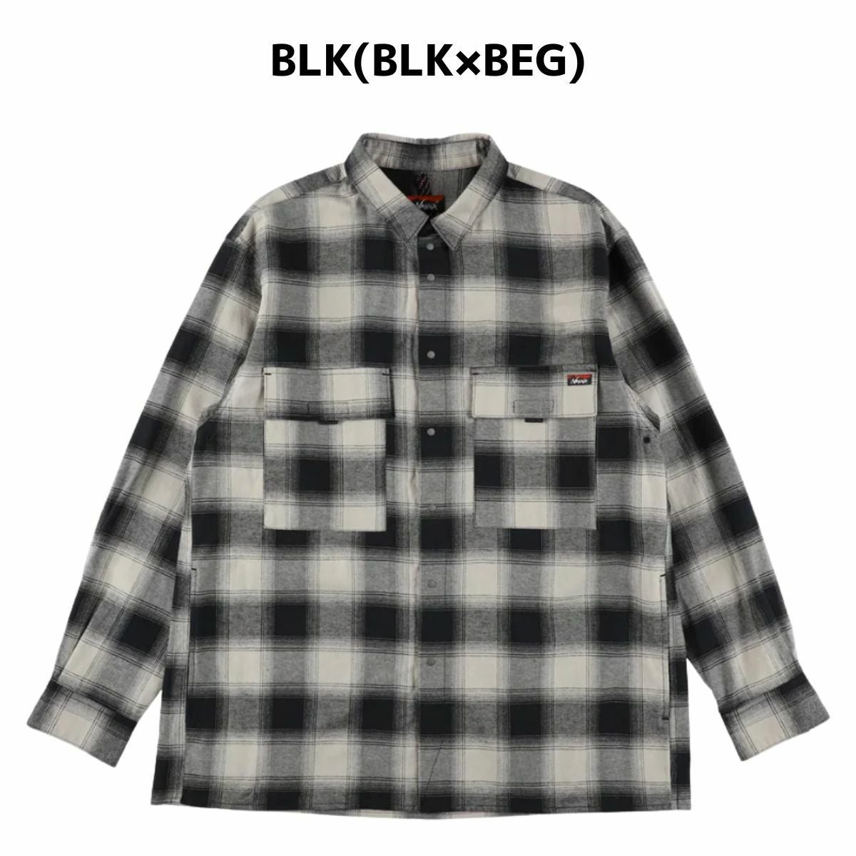 ナンガ オンブレチェック ダブルポケット ボックスシャツ メンズ
