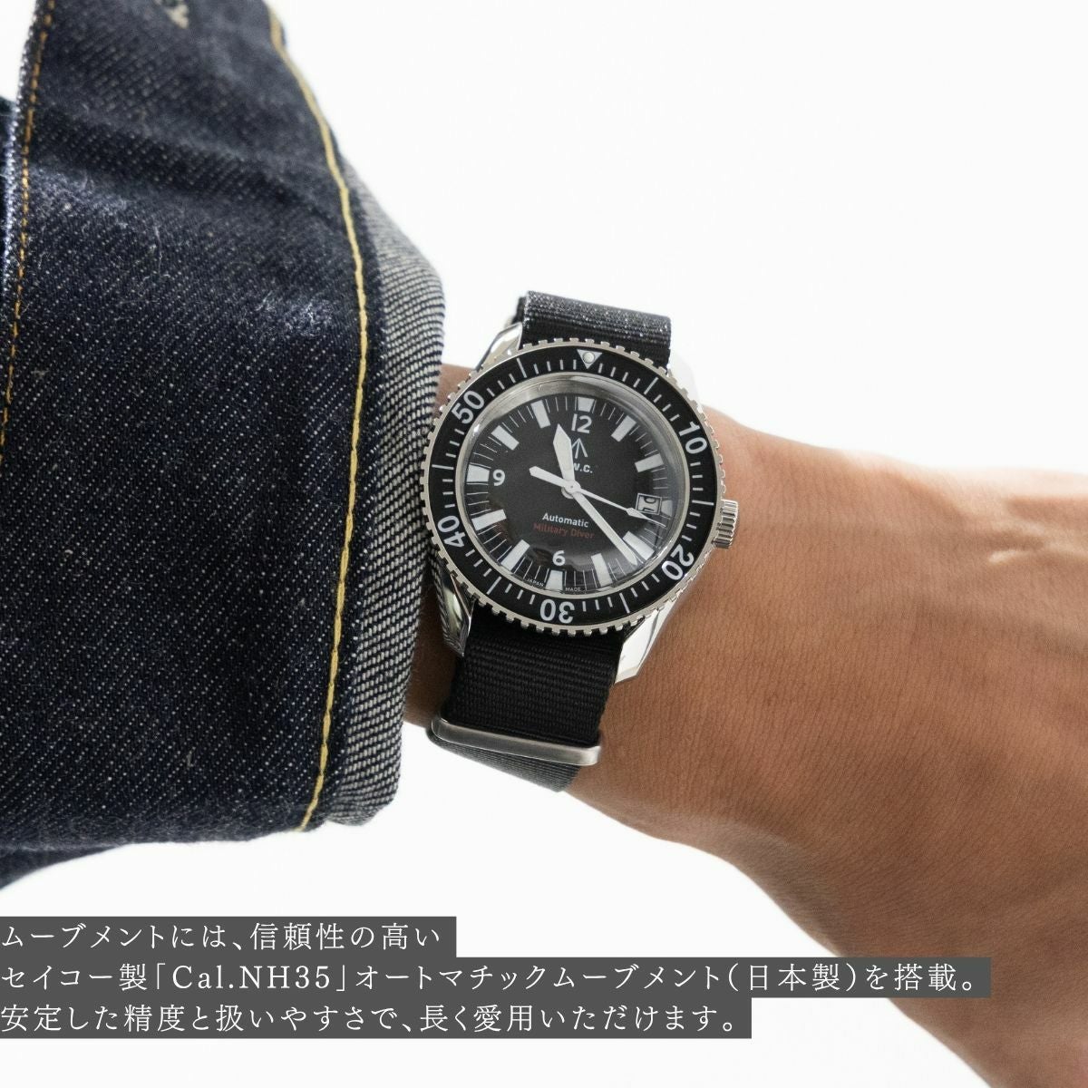 ナバルウォッチ NAVAL WATCH/N.W.C A SV/BK Automatic ROYAL Military