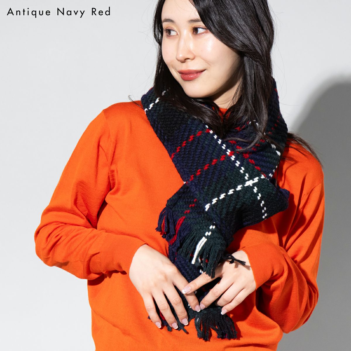 マフラー nknit  sleeve KNIT scarf NKNIT mix stripe big KNIT scarf マフラー 【公式通販】
