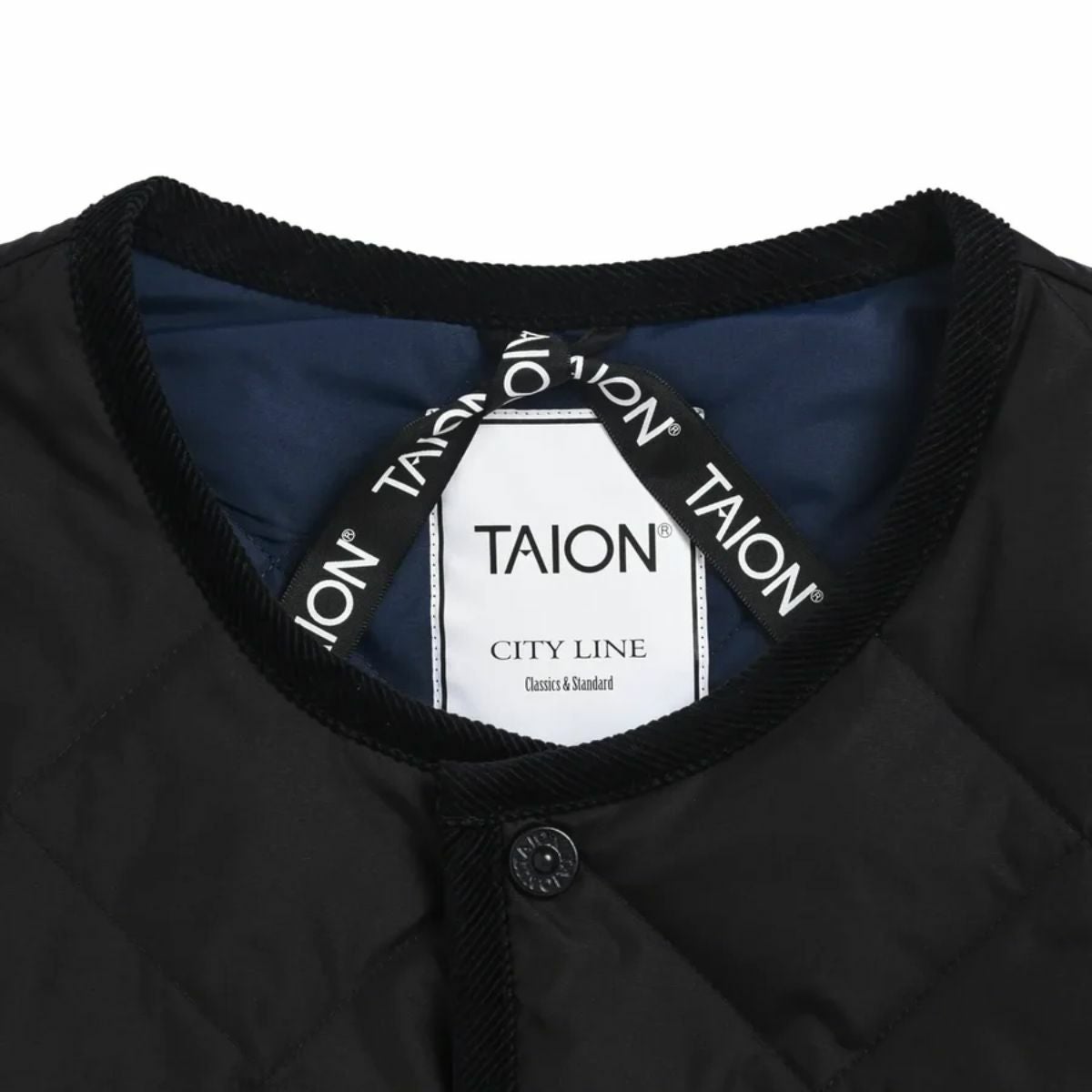 タイオン シティ パイピングクルーネック ダウンカーディガン TAION