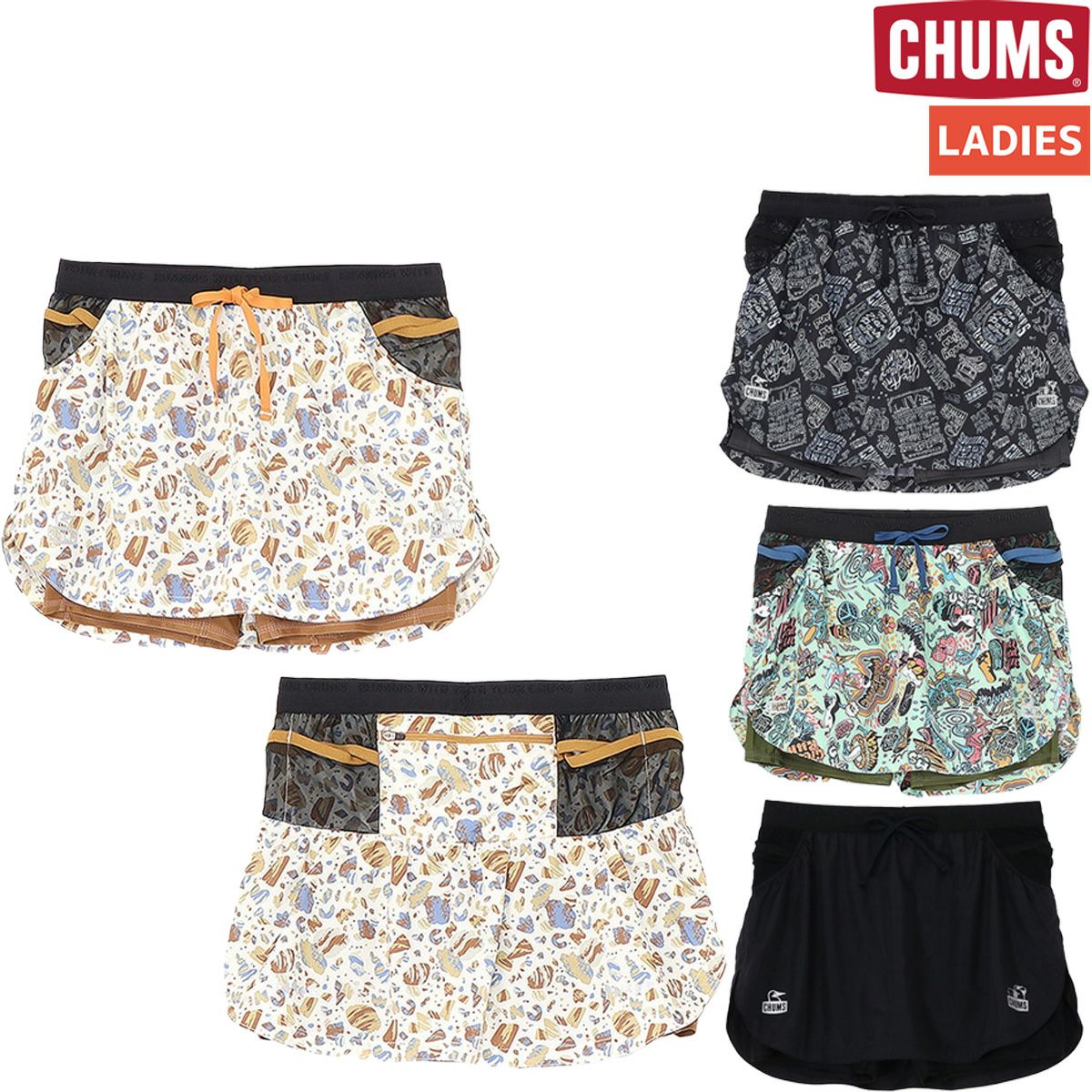チャムス チャムス×みゃこ ランニングスカート レディース CHUMS Chums