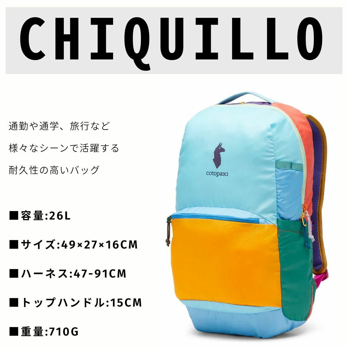 コトパクシ COTOPAXI CHIQUILLO 26L BACKPACK DELDIA メンズ