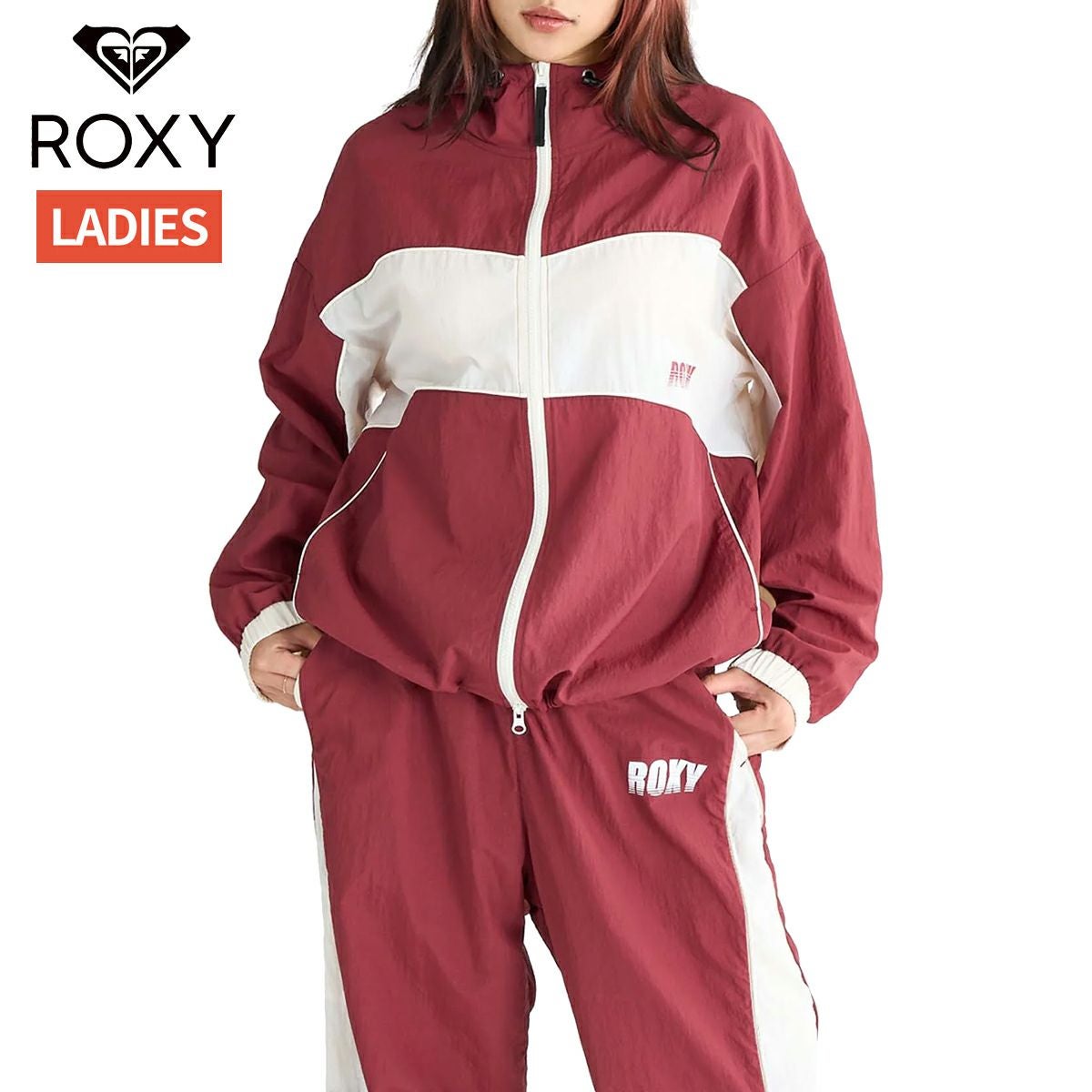 ブルゾン ROXY/ロキシー ジャケット Vネック リバーシブル ロング丈 