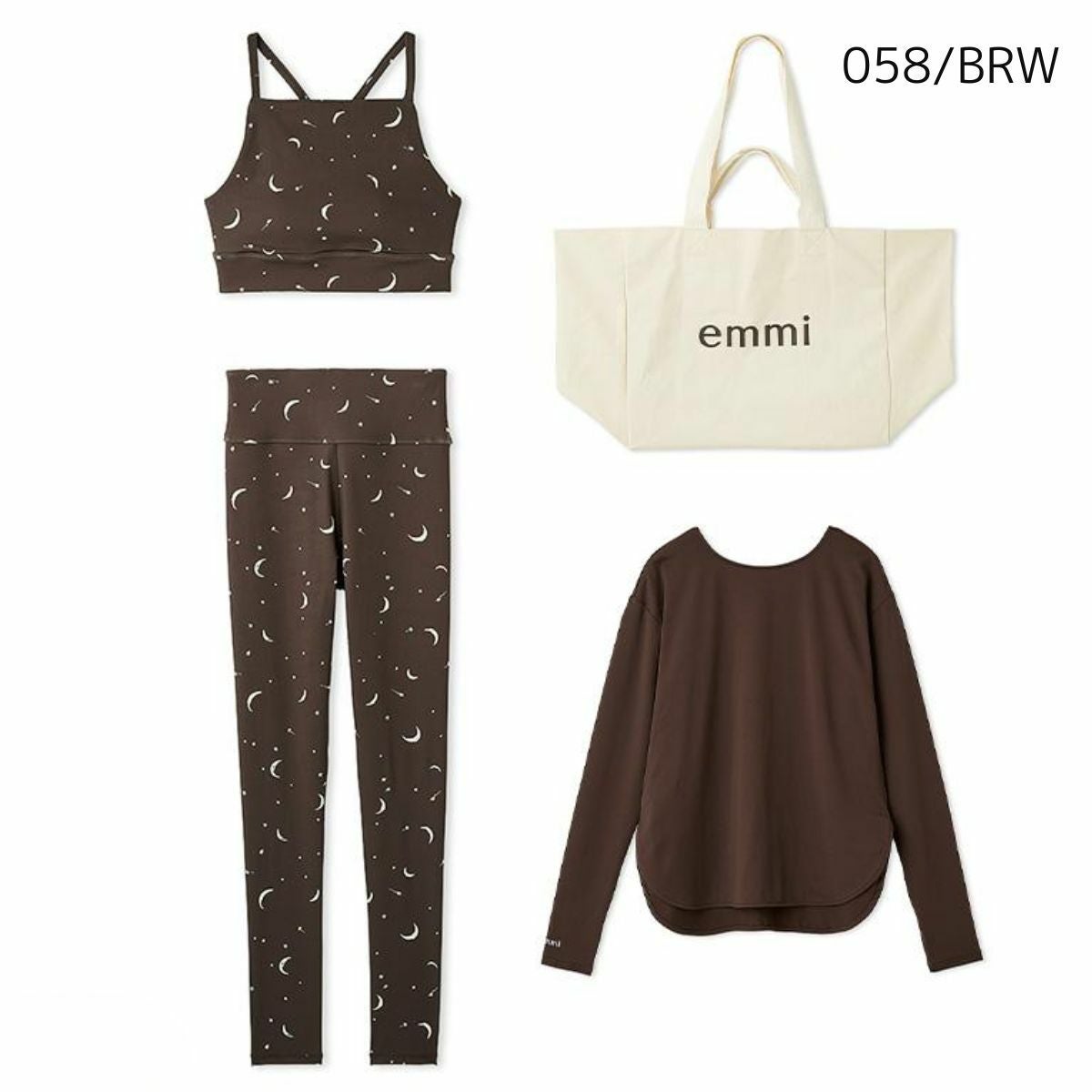 エミ ONLINE限定 Happy Active set ブラトップ・レギンス・ロング袖T