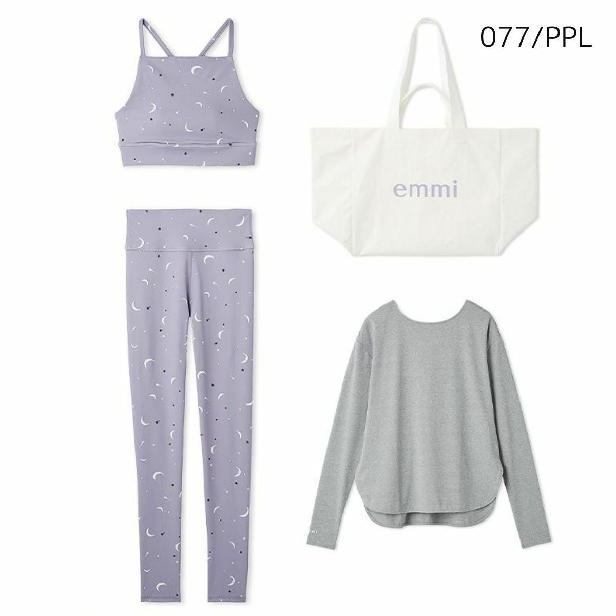 エミ ONLINE限定 Happy Active set ブラトップ・レギンス・ロング袖T