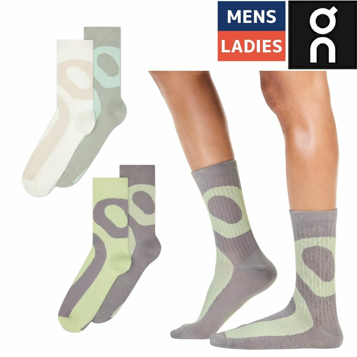オン リキッド ロゴソックス ハイ 2足組 On Liquid Logo Sock High 2P
