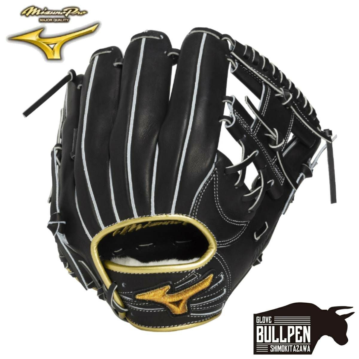 41 限定品 ミズノ 一般軟式用グラブ ブラック×グレー 内野手用 サイズ9