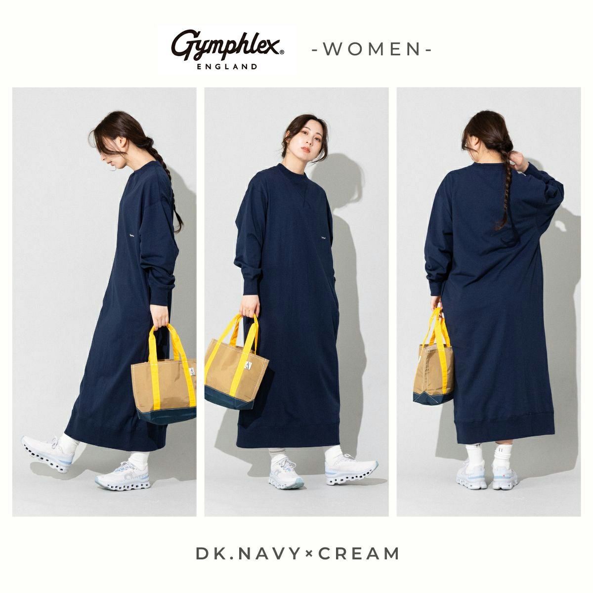 ジムフレックス コットンジャージー クルーネックワンピース GYMPHLEX