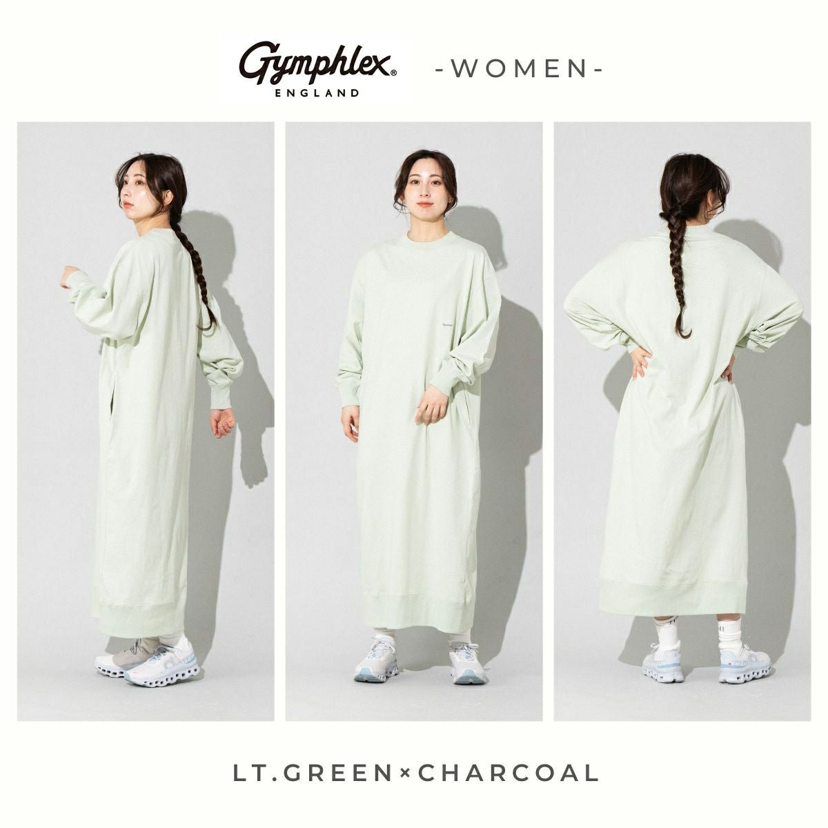 ジムフレックス コットンジャージー クルーネックワンピース GYMPHLEX