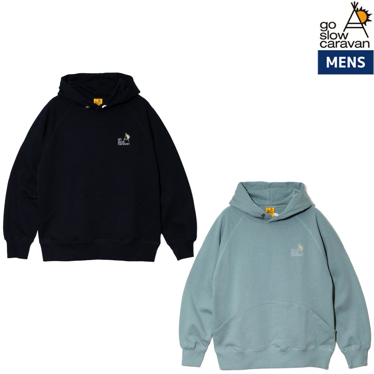 ゴースローキャラバン ヘビースウェット×裏ワッフル スクエアクマ ZIP