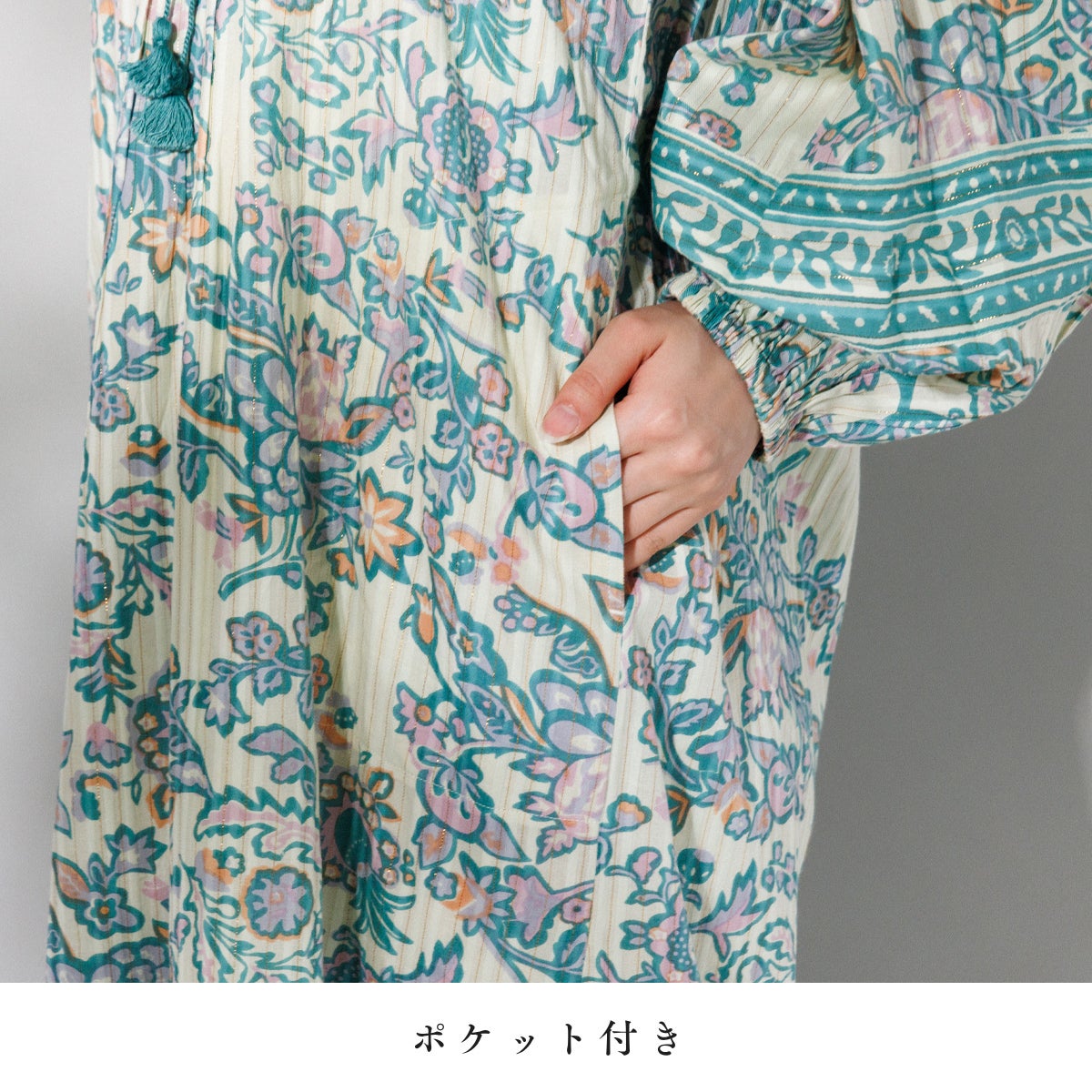 サラマリカ ペイズリーフラワープリントドレス Sara mallika Paisley