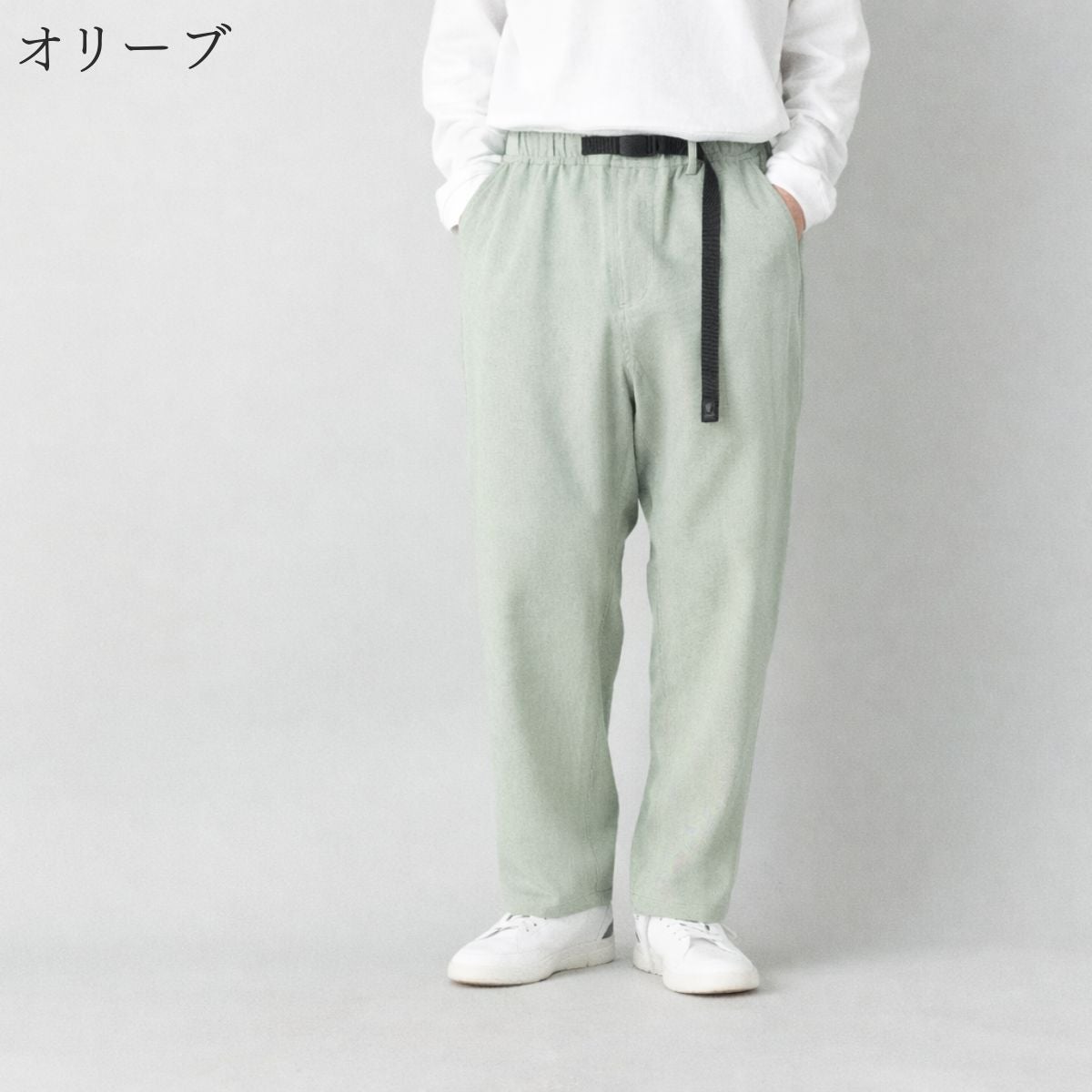 インフィット リラックス リネンブレンドイージーテーパードパンツ