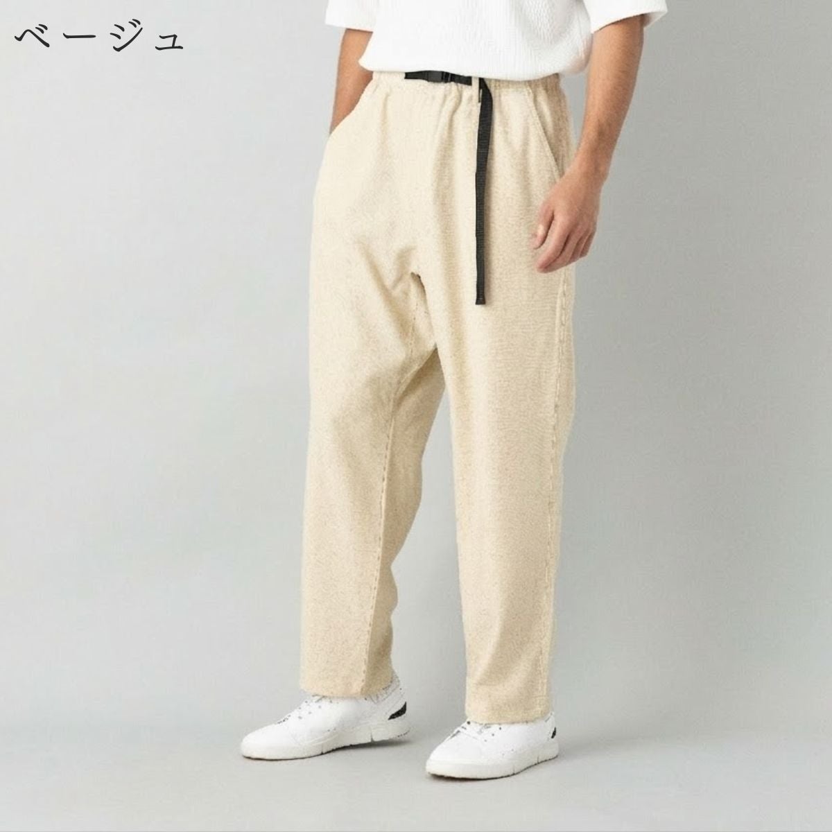 インフィット リラックス リネンブレンドイージーテーパードパンツ