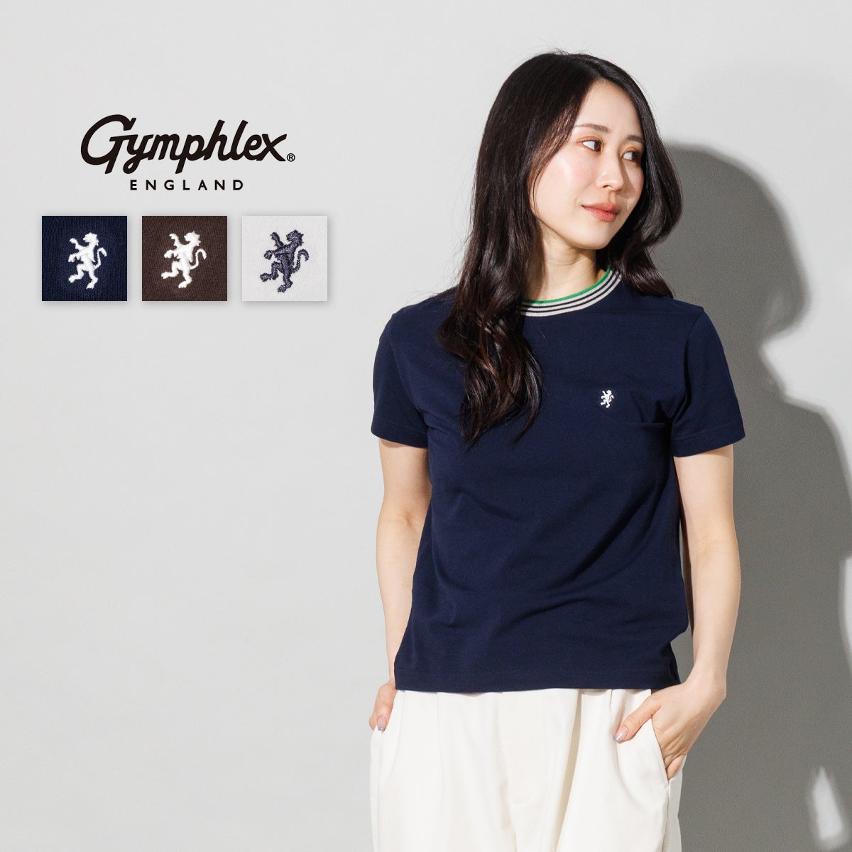 ジムフレックス クルーネックニットラインTシャツ GYMPHLEX | スポーツ