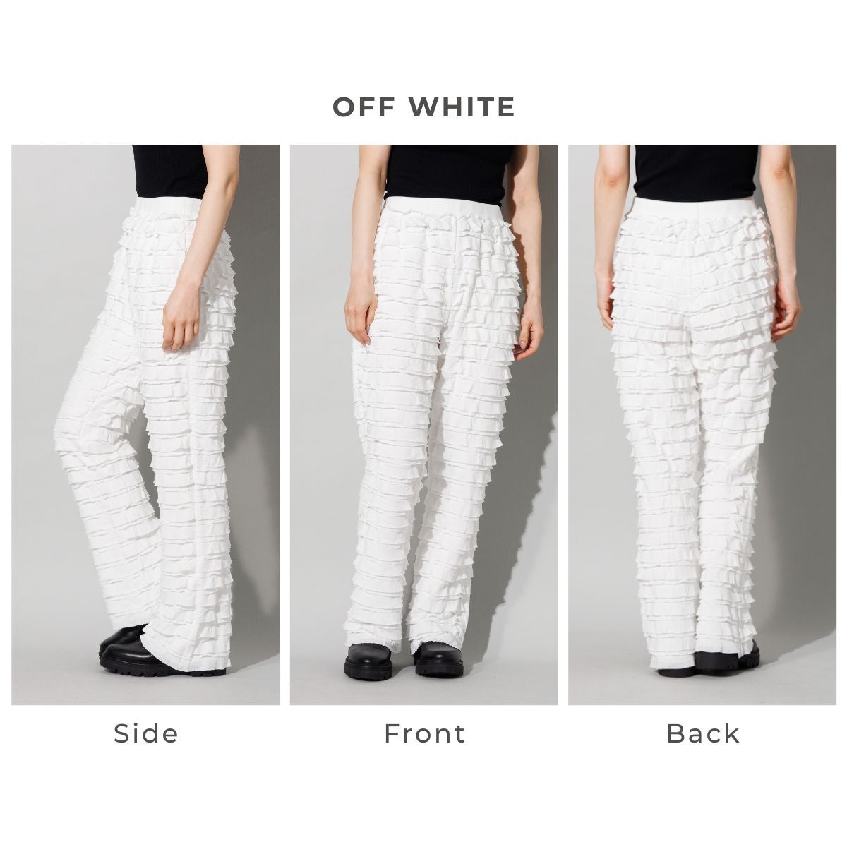 OHGA☆POCKET FRILL テーパードパンツ オフホワイト プロヴォーク フリルパンツ PROVOKE frill pants | スポーツマリオ公式