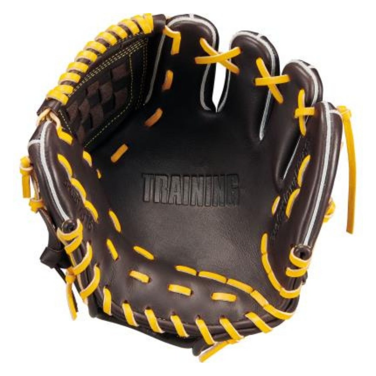 JH 硬式野球グローブ 黒/黄　トレーニンググローブ ゼット 専用グラブ袋付き 硬式用 トレーニンググラブ 一般 ベース