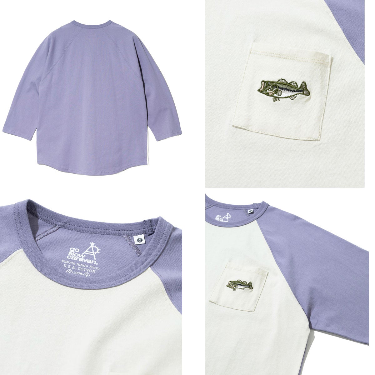 ゴースローキャラバン 色々刺繍 8分袖 BB TEE go slow caravan USA/C